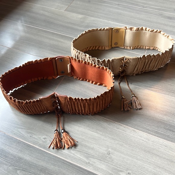 Suede style stretch wide belt, stretchable & front ropes adjustable for size S~M - Picture 2 of 12